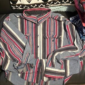 Wrangler Multicolor Striped Casual Button Down Shirt